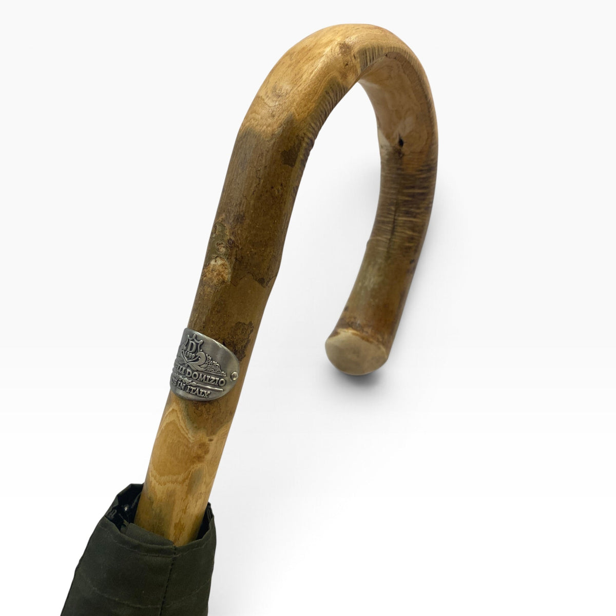 Ombrello Bastone intero in legno di Ulivo 10 Stecche - Lavorazione artigiamnale Ombrelli Domizio dal 1989 - Pelletteria Domizio