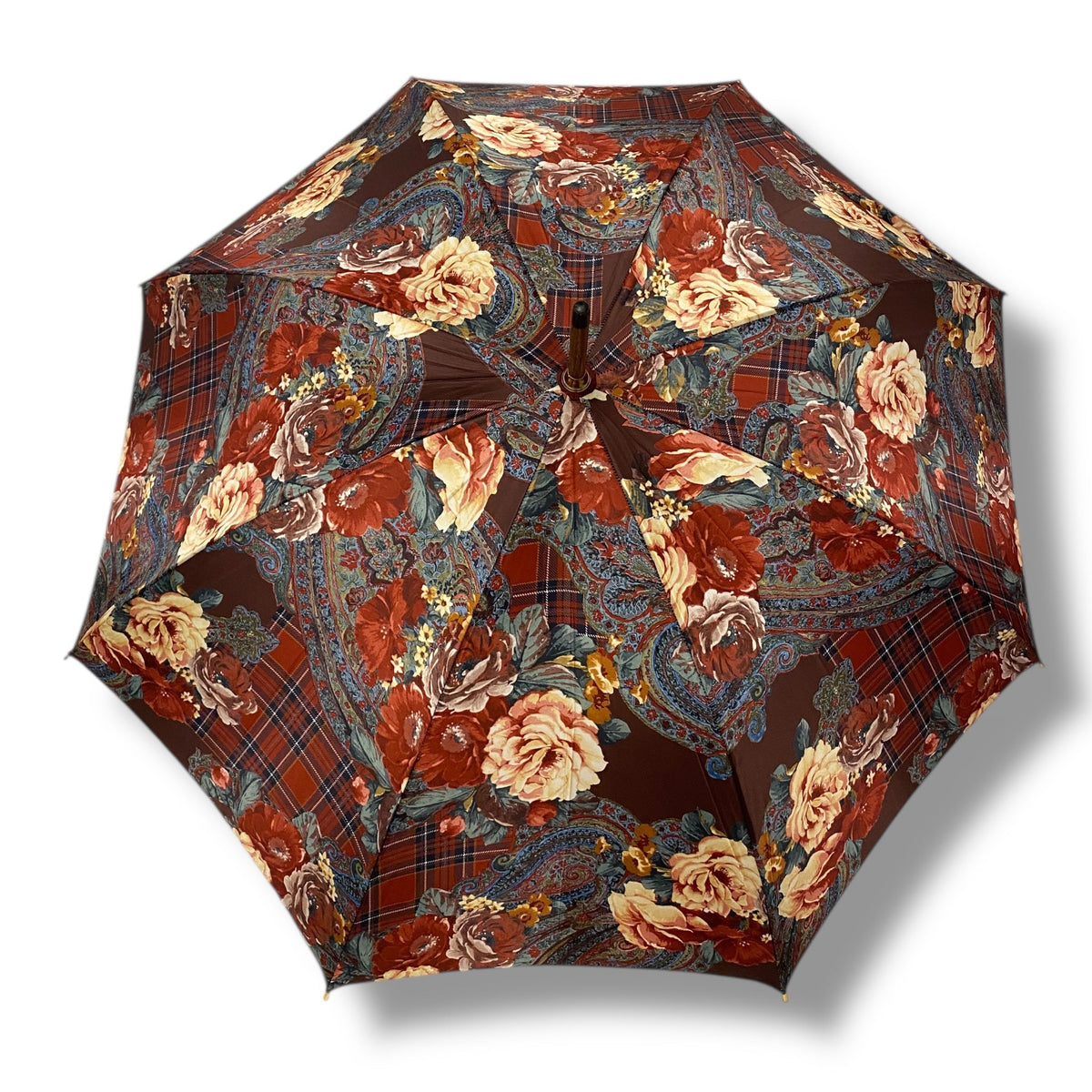 Ombrello classico Donna "stile anni 70" manico in canna di Malacca lavorazione artigianale Ombrelli Domizio dal 1989 Made in Italy F4 - Pelletteria Domizio