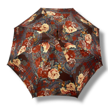 Ombrello classico Donna "stile anni 70" manico in canna di Malacca lavorazione artigianale Ombrelli Domizio dal 1989 Made in Italy F4 - Pelletteria Domizio