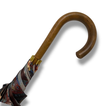 Ombrello classico Donna "stile anni 70" manico in canna di Malacca lavorazione artigianale Ombrelli Domizio dal 1989 Made in Italy F4 - Pelletteria Domizio
