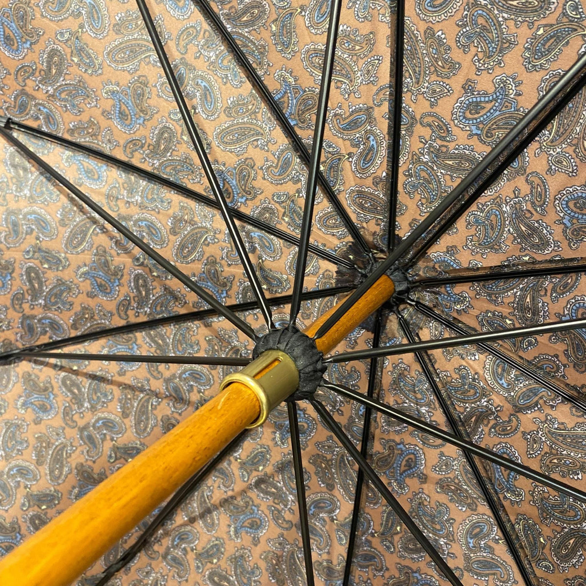Ombrello classico manico in Canna di Malacca 10 Stecche tessuto Nylon - Pelletteria Domizio