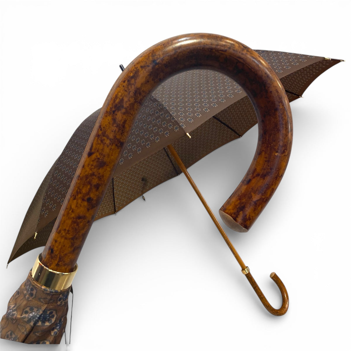 Ombrello classico manico in Canna di Malacca 10 Stecche tessuto Nylon - Pelletteria Domizio