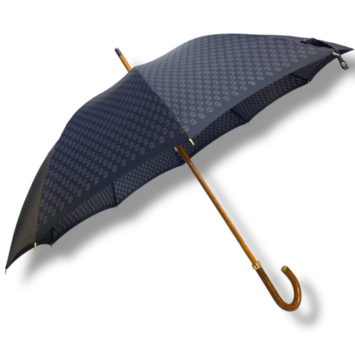 Ombrello classico manico in Canna di Malacca 10 Stecche tessuto Nylon - Pelletteria Domizio