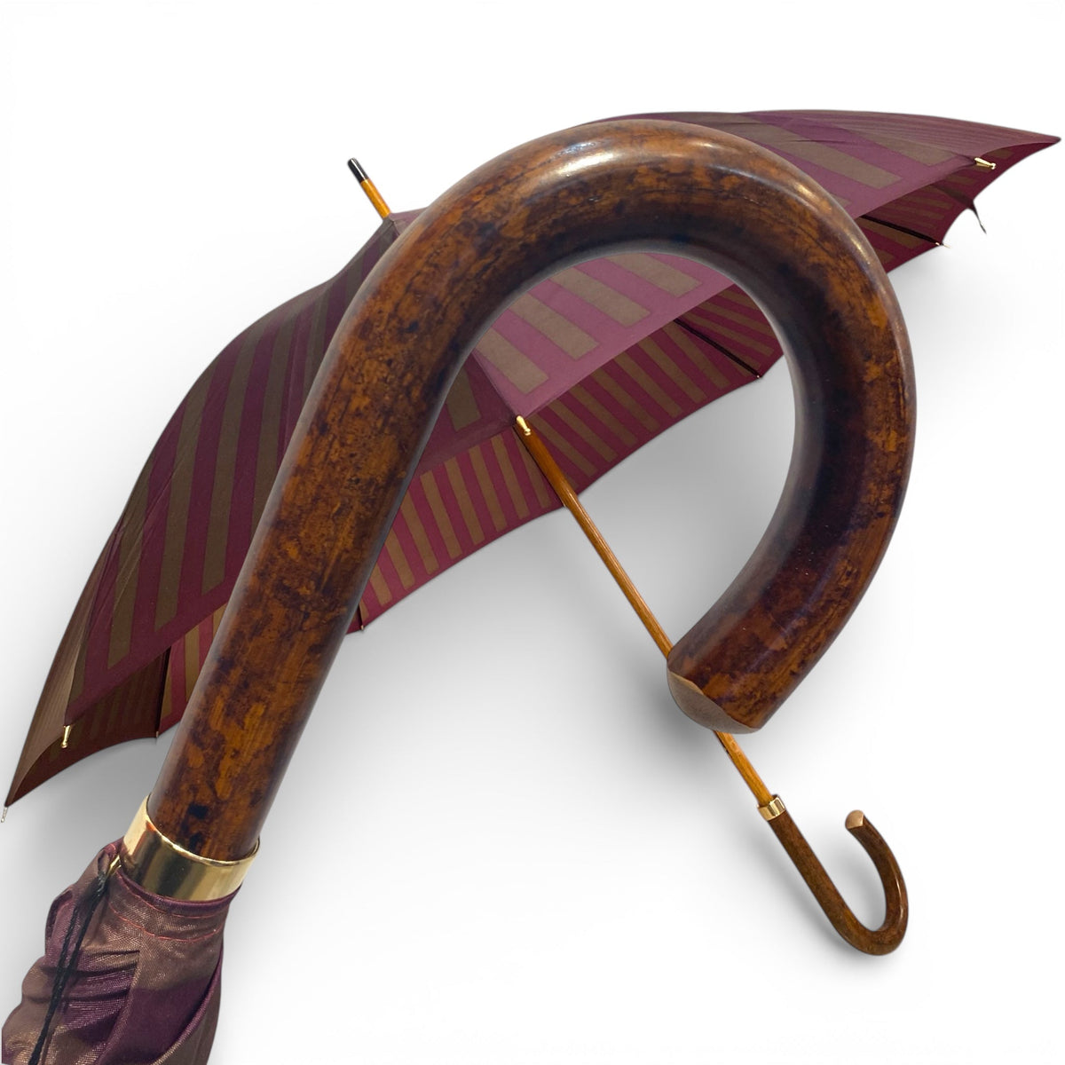 Ombrello classico manico in Canna di Malacca 10 Stecche tessuto Nylon - Pelletteria Domizio