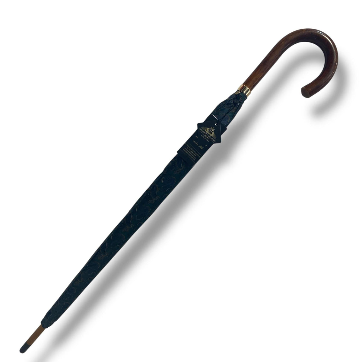 Ombrello classico manico in Canna di Malacca 10 Stecche tessuto Nylon - Pelletteria Domizio