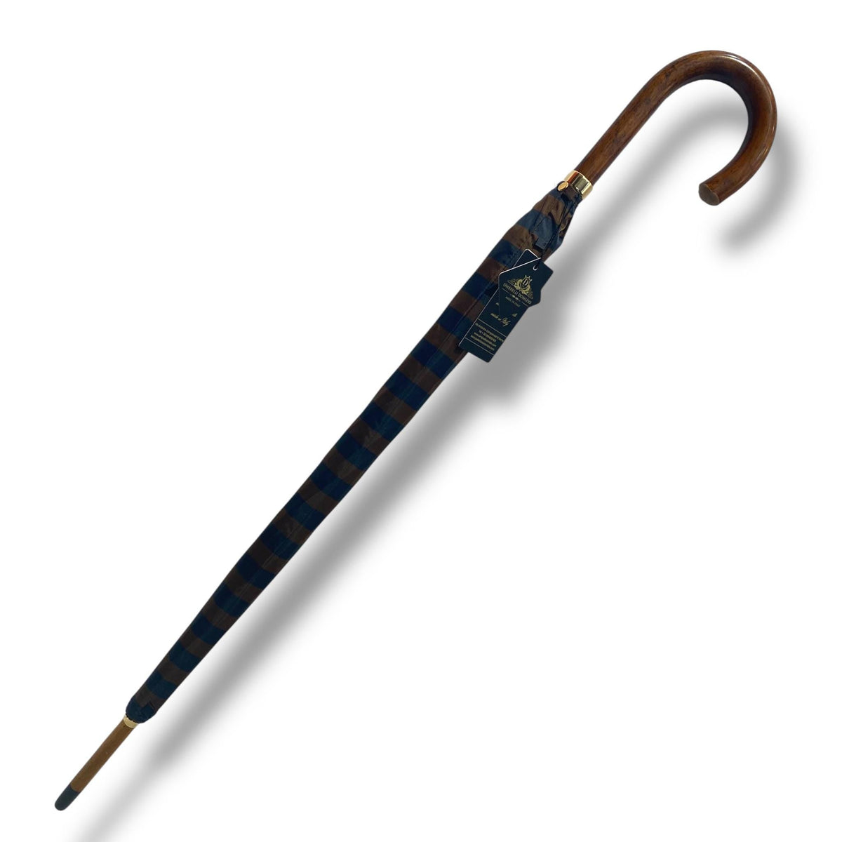 Ombrello classico manico in Canna di Malacca 10 Stecche tessuto Nylon - Pelletteria Domizio