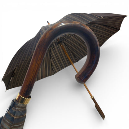 Ombrello classico manico in Canna di Malacca 10 Stecche tessuto Nylon - Pelletteria Domizio