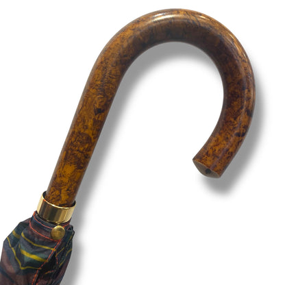 Ombrello classico manico in Canna di Malacca 10 Stecche tessuto Nylon lavorazione artigianale Ombrelli Domizio dal 1989 Made in Italy - Pelletteria Domizio