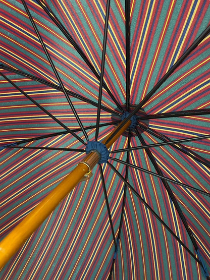 Ombrello classico manico in Canna di Malacca tessuto Nylon - Pelletteria Domizio