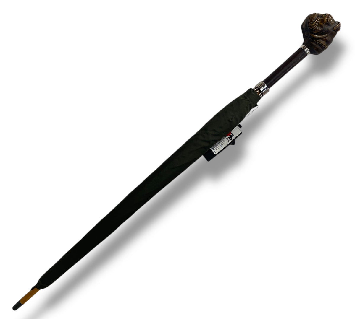 Ombrello Classico manico in vetroresina effetto legno Cane Lavorazione artigianale Ombrelli Domizio dal 1989 Made in Italy - Pelletteria Domizio