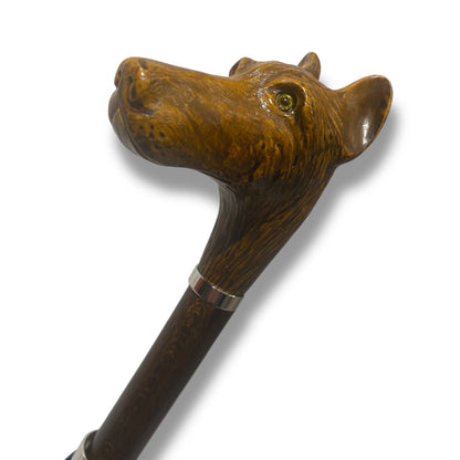 Ombrello Classico manico in vetroresina effetto legno Cane Lavorazione artigianale Ombrelli Domizio dal 1989 Made in Italy - Pelletteria Domizio