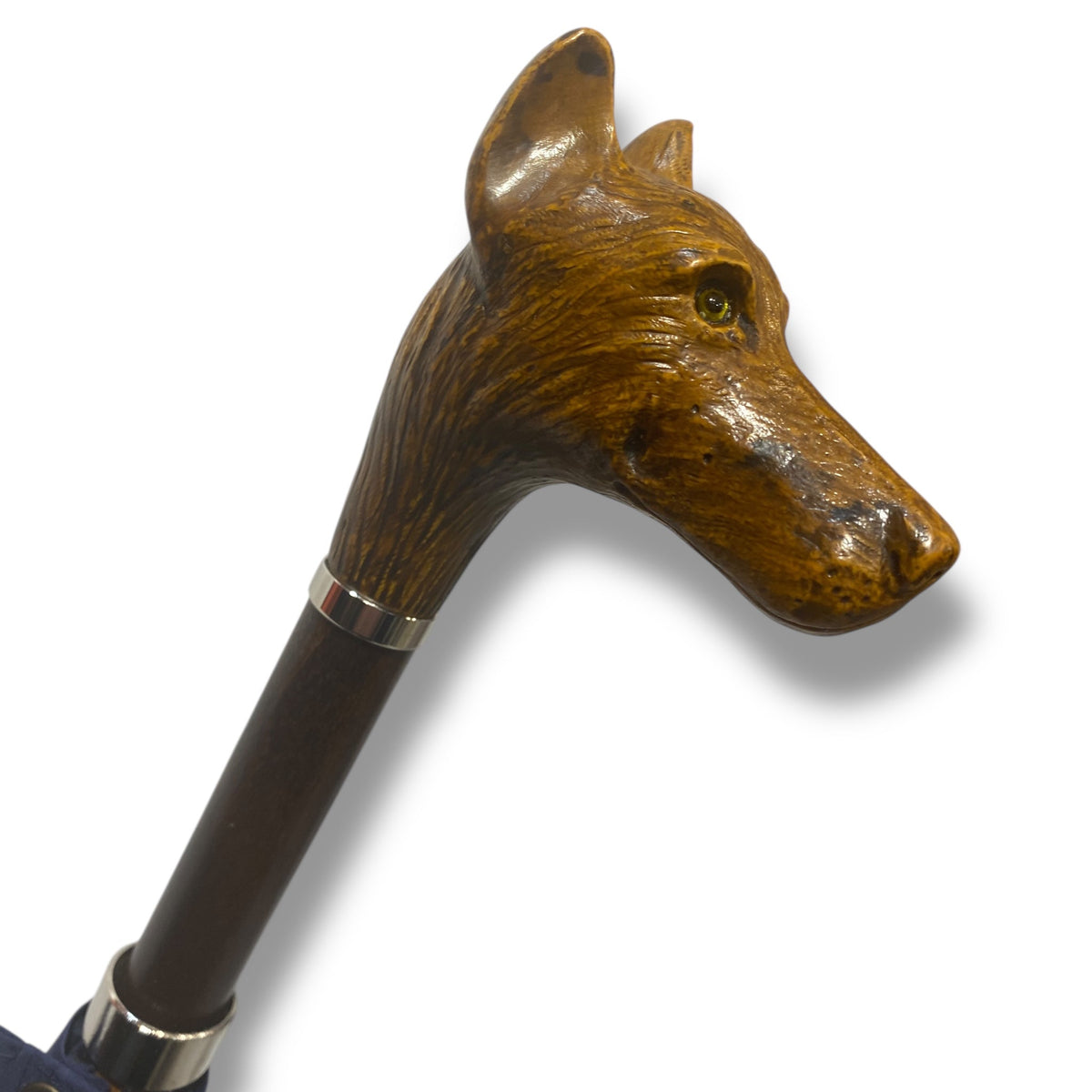 Ombrello Classico manico in vetroresina effetto legno Cane Lavorazione artigianale Ombrelli Domizio dal 1989 Made in Italy - Pelletteria Domizio