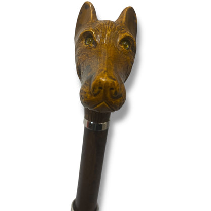 Ombrello Classico manico in vetroresina effetto legno Cane Lavorazione artigianale Ombrelli Domizio dal 1989 Made in Italy - Pelletteria Domizio
