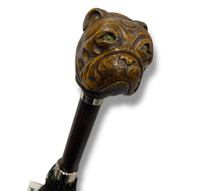 Ombrello Classico manico in vetroresina effetto legno Cane Lavorazione artigianale Ombrelli Domizio dal 1989 Made in Italy - Pelletteria Domizio