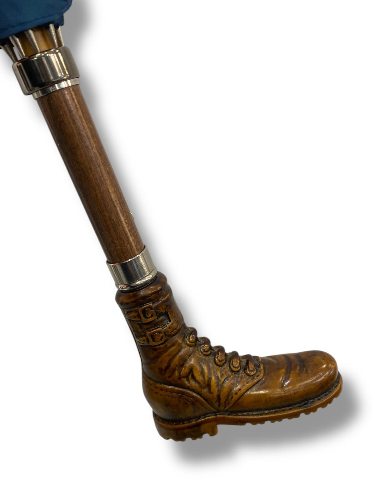 Ombrello Classico manico in vetroresina effetto legno scarpone 10 stecche - Pelletteria Domizio