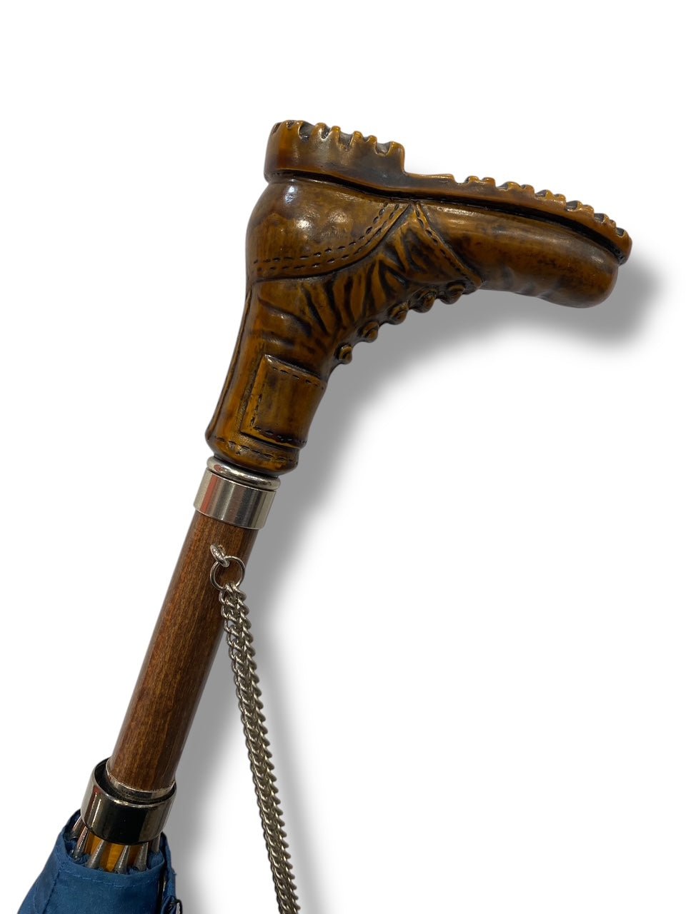 Ombrello Classico manico in vetroresina effetto legno scarpone 10 stecche - Pelletteria Domizio