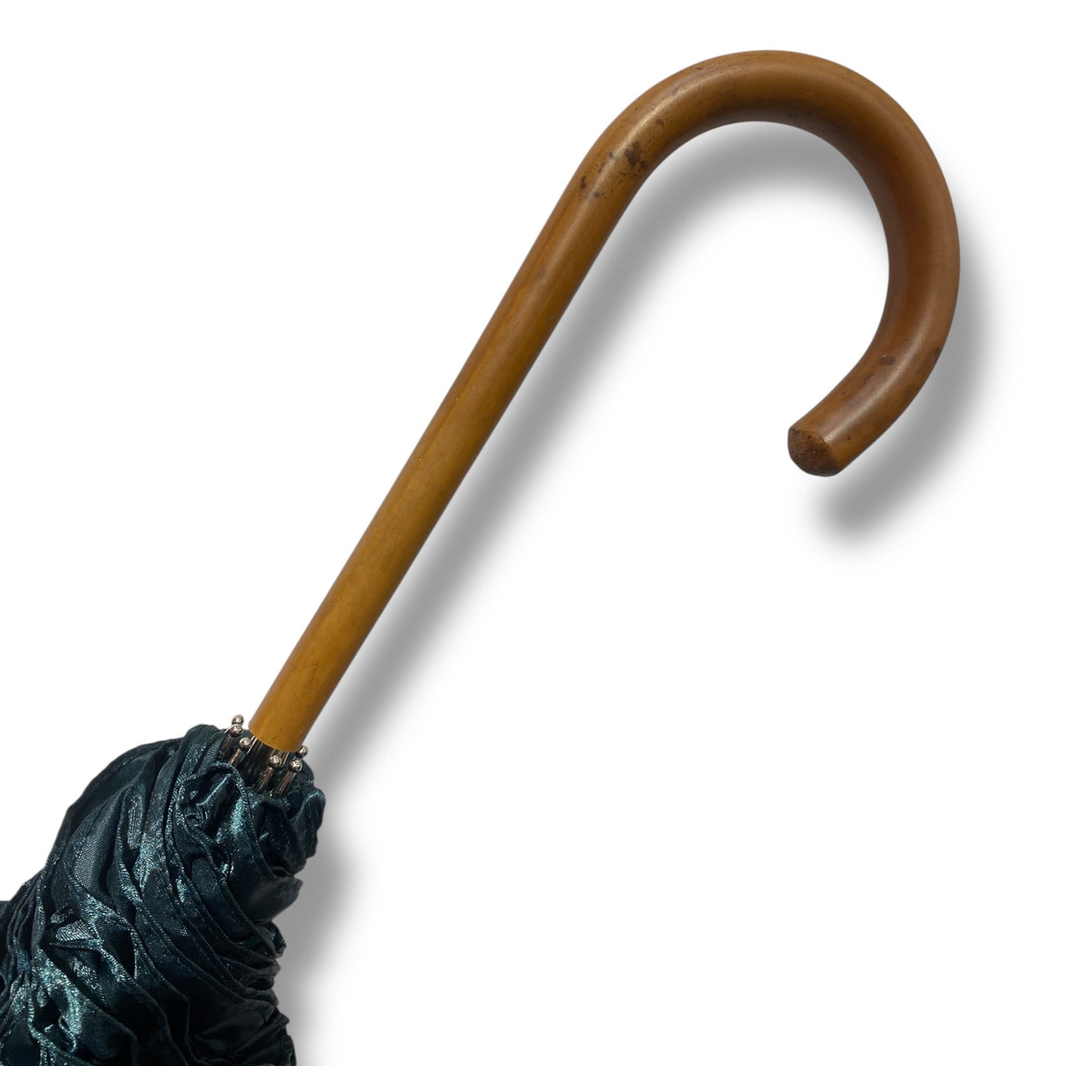 Ombrello classico stile 800 manico in Canna di Malacca lunga tessuto lucido lavorazione artigianale Ombrelli Domizio dal 1989 Made in Italy - Pelletteria Domizio