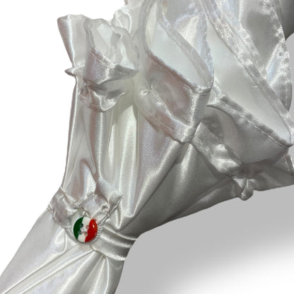 Ombrello classico stile 800 manico in Canna di Malacca lunga tessuto lucido lavorazione artigianale Ombrelli Domizio dal 1989 Made in Italy - Pelletteria Domizio
