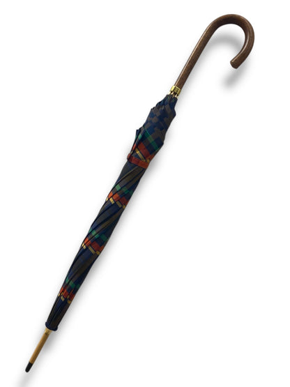 Ombrello classico unisex manico in Canna di Malacca tessuto cotone resinato - Pelletteria Domizio