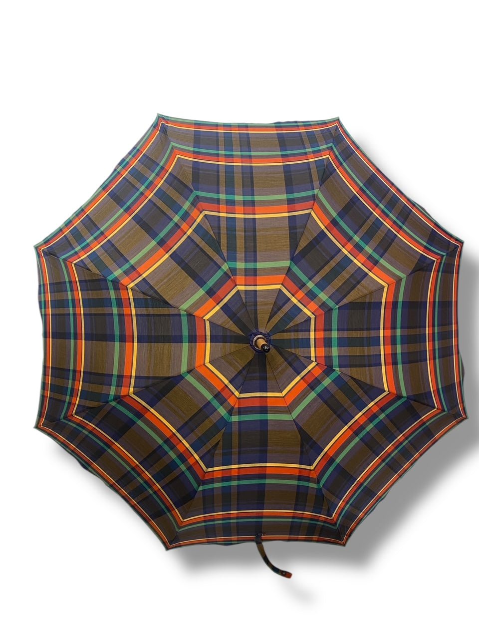Ombrello classico unisex manico in Canna di Malacca tessuto cotone resinato - Pelletteria Domizio