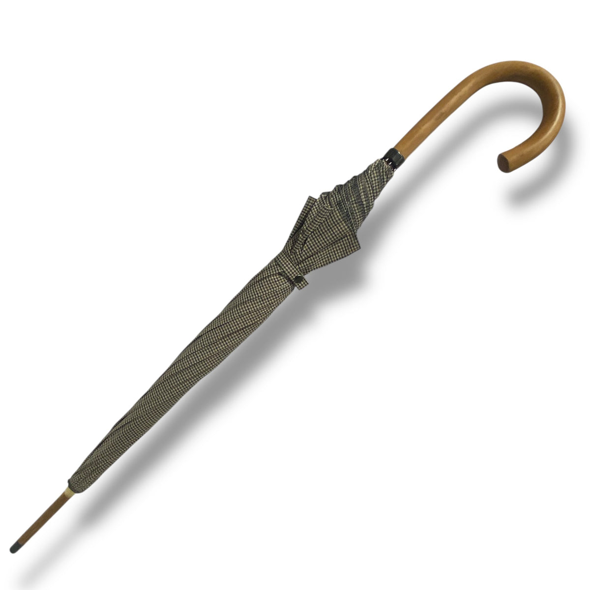 Ombrello classico unisex manico in Canna di Malacca tessuto cotone resinato lavorazione artigianale Ombrelli Domizio dal 1989 made in Italy - Pelletteria Domizio