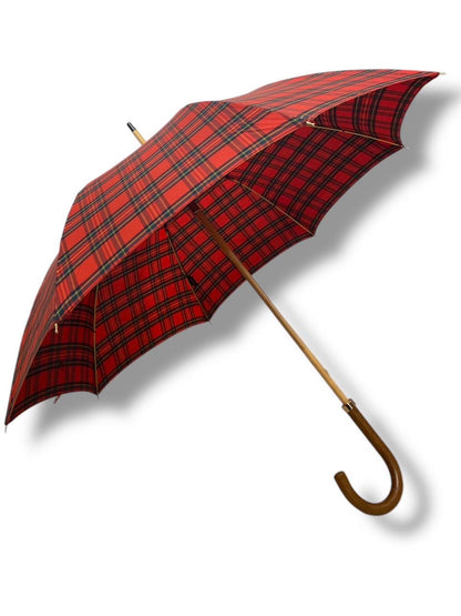 Ombrello classico unisex manico in Canna di Malacca tessuto cotone resinato lavorazione artigianale Ombrelli Domizio dal 1989 made in Italy - Pelletteria Domizio