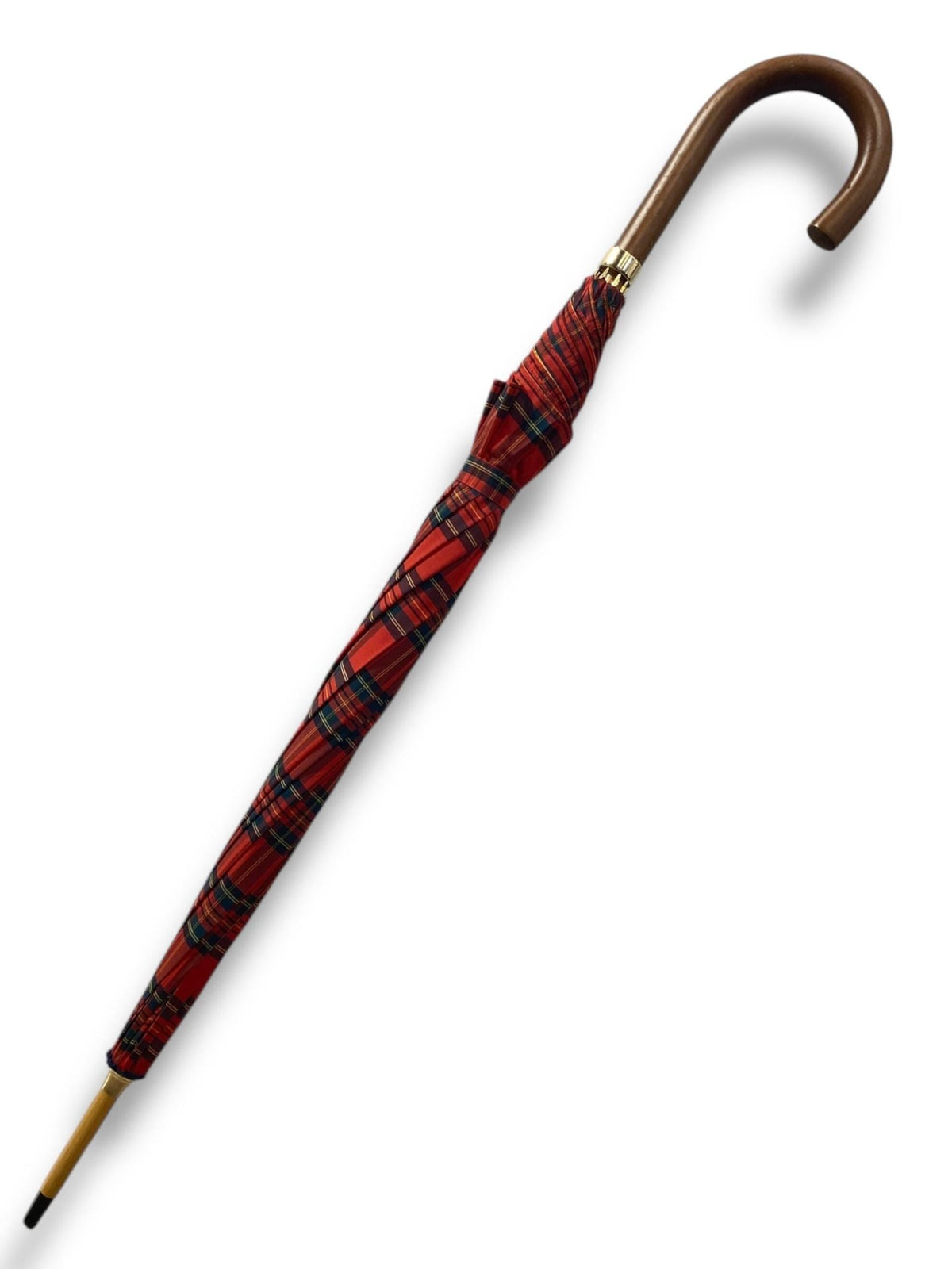 Ombrello classico unisex manico in Canna di Malacca tessuto cotone resinato lavorazione artigianale Ombrelli Domizio dal 1989 made in Italy - Pelletteria Domizio