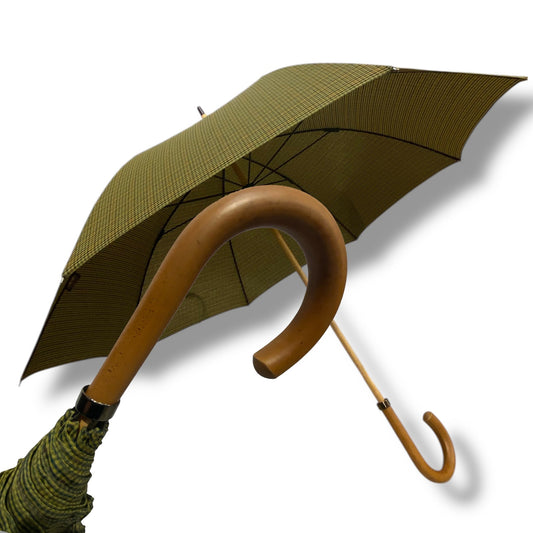 Ombrello classico unisex manico in Canna di Malacca tessuto cotone resinato lavorazione artigianale Ombrelli Domizio dal 1989 made in Italy - Pelletteria Domizio
