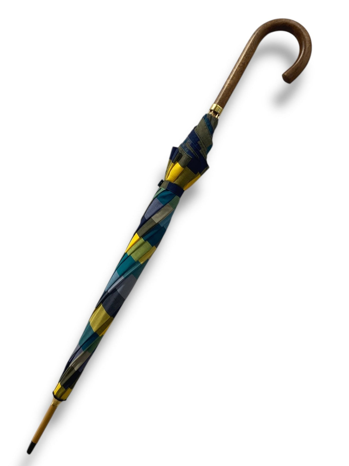 Ombrello classico unisex manico in Canna di Malacca tessuto cotone resinato lavorazione artigianale Ombrelli Domizio dal 1989 made in Italy F6 - Pelletteria Domizio