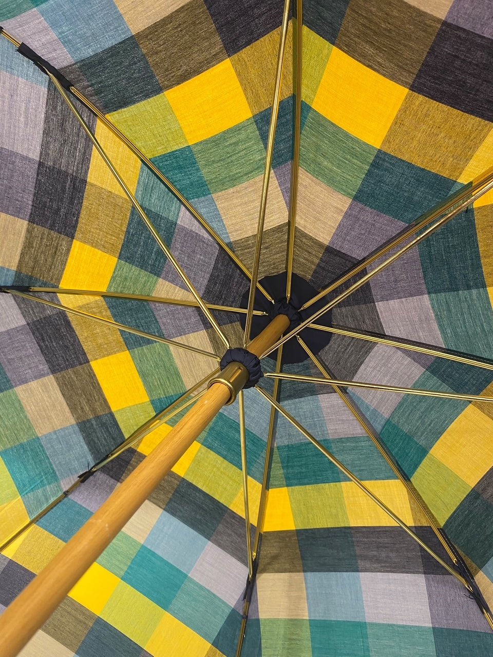 Ombrello classico unisex manico in Canna di Malacca tessuto cotone resinato lavorazione artigianale Ombrelli Domizio dal 1989 made in Italy F6 - Pelletteria Domizio