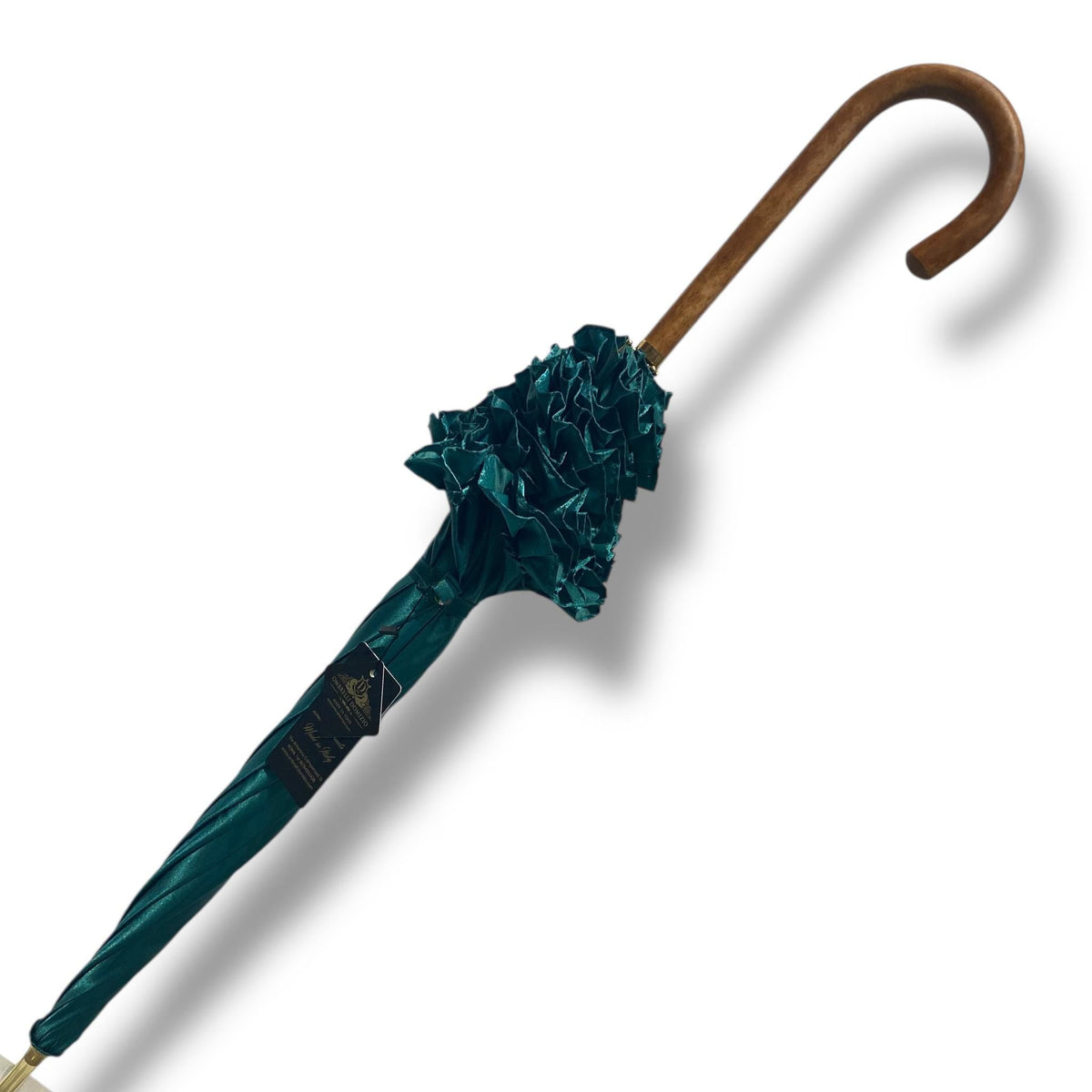 Ombrello Donna “stile 800” Mylord Tessuto lucido manico in canna di Malacca lavorazione artigianale Ombrelli Domizio dal 1989 Made in Italy - Pelletteria Domizio