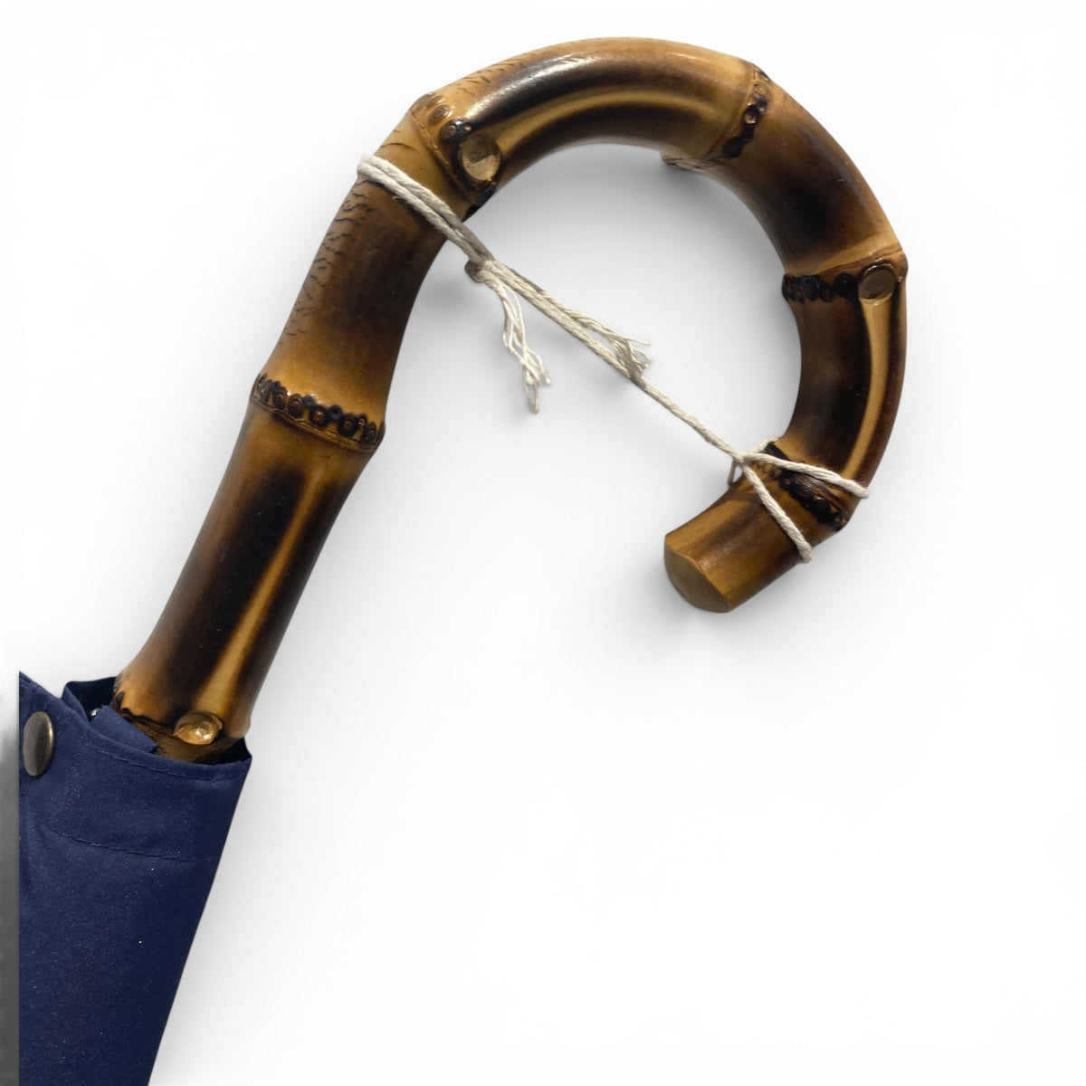 Ombrello manico in Canna di Bambù montato a collo d’oca asta 10 Stecche lavorazione Artigianale Ombrelli Domizio dal 1989 Made in Italy - Pelletteria Domizio