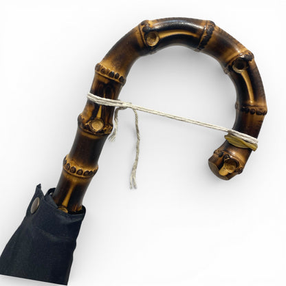 Ombrello manico in Canna di Bambù montato a collo d’oca asta 10 Stecche lavorazione Artigianale Ombrelli Domizio dal 1989 Made in Italy - Pelletteria Domizio