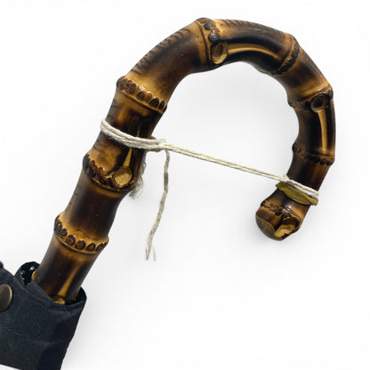 Ombrello manico in Canna di Bambù montato a collo d’oca asta 10 Stecche lavorazione Artigianale Ombrelli Domizio dal 1989 Made in Italy - Pelletteria Domizio