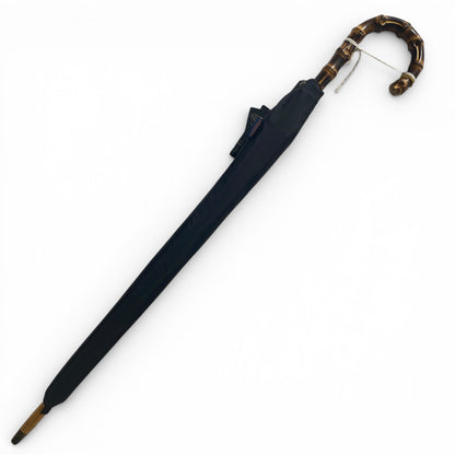 Ombrello manico in Canna di Bambù montato a collo d’oca asta 10 Stecche lavorazione Artigianale Ombrelli Domizio dal 1989 Made in Italy - Pelletteria Domizio