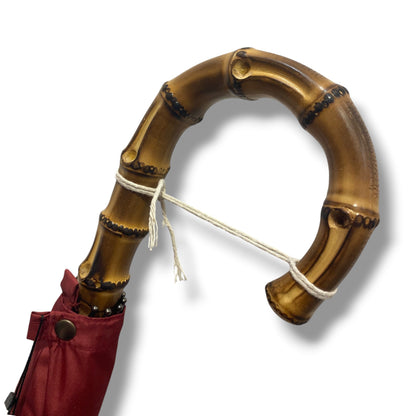 Ombrello manico in Canna di Bambù montato a collo d’oca asta 10 Stecche lavorazione Artigianale Ombrelli Domizio dal 1989 Made in Italy - Pelletteria Domizio