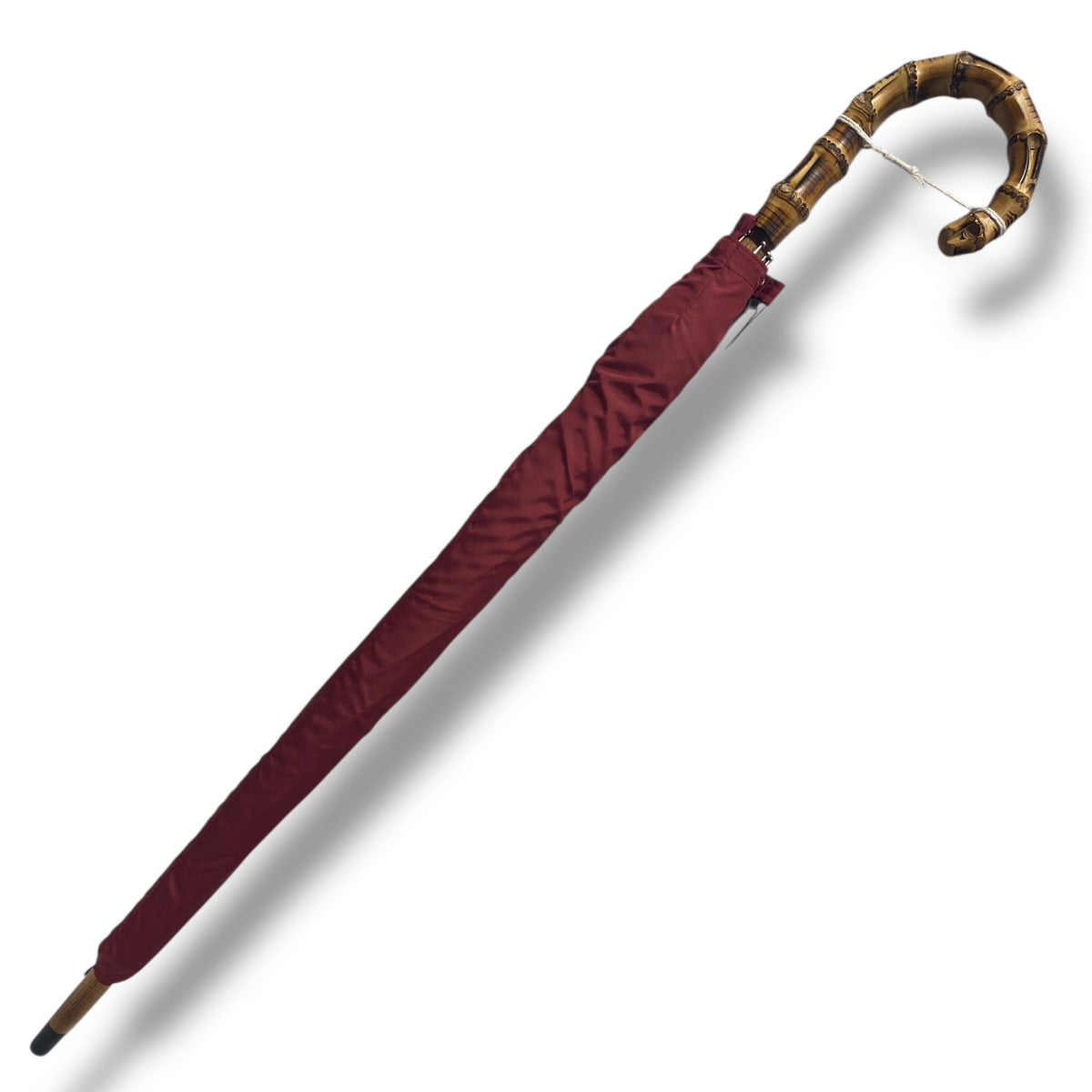 Ombrello manico in Canna di Bambù montato a collo d’oca asta faggio 20 mm 10 Stecche puntale corno - Pelletteria Domizio
