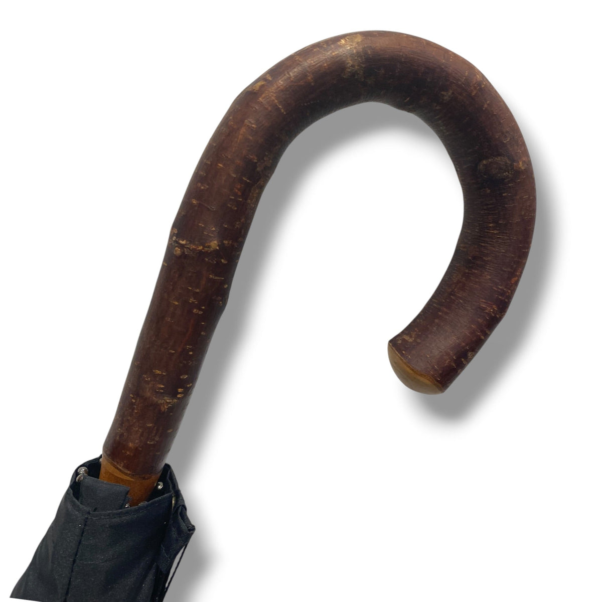 Ombrello manico in legno di Ciliegio montato a collo d’oca asta 10 Stecche lavorazione Artigianale Ombrelli Domizio dal 1989 Made in Italy - Pelletteria Domizio
