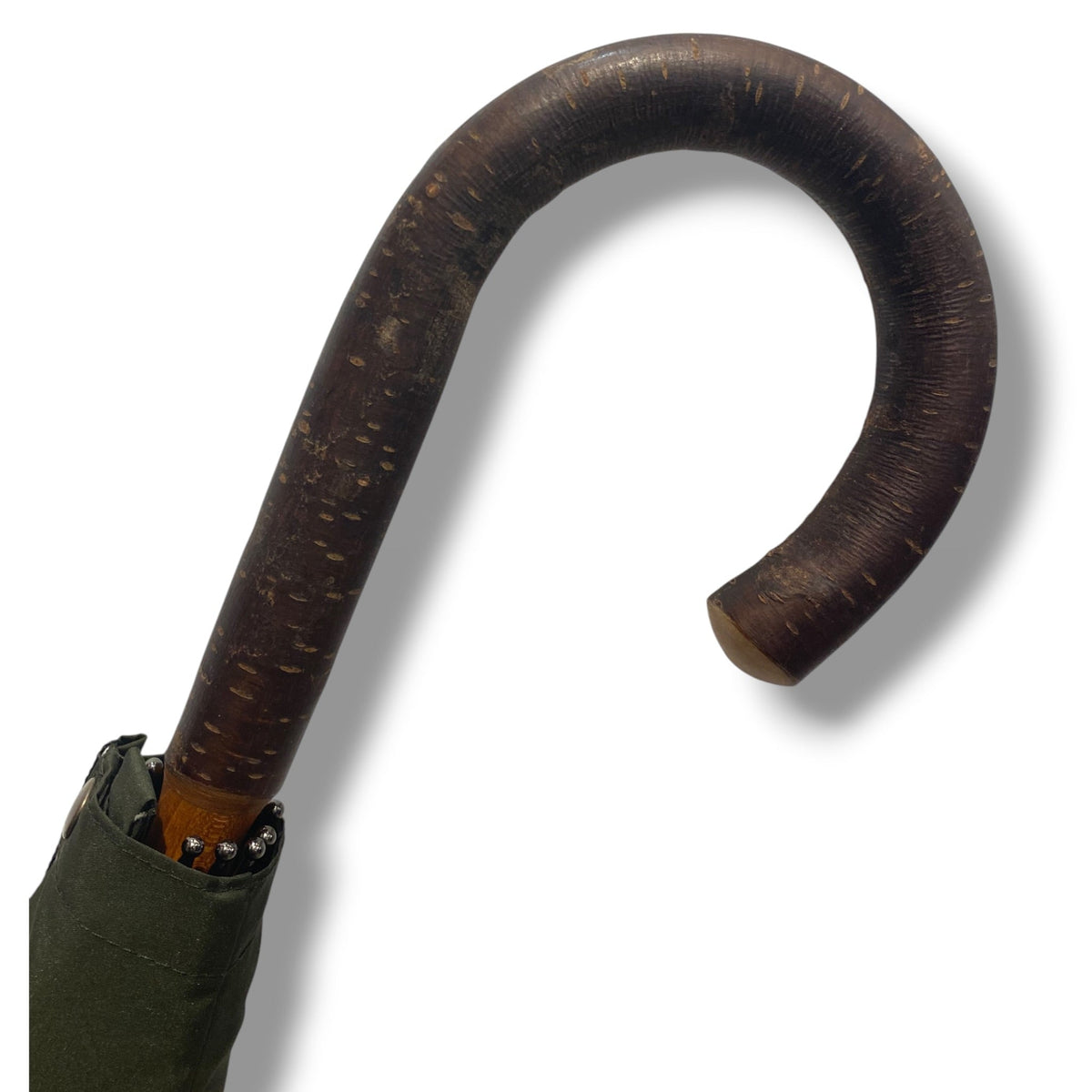 Ombrello manico in legno di Ciliegio montato a collo d’oca asta 10 Stecche lavorazione Artigianale Ombrelli Domizio dal 1989 Made in Italy - Pelletteria Domizio