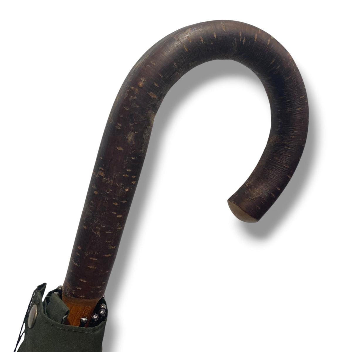 Ombrello manico in legno di Ciliegio montato a collo d’oca asta 10 Stecche lavorazione Artigianale Ombrelli Domizio dal 1989 Made in Italy - Pelletteria Domizio