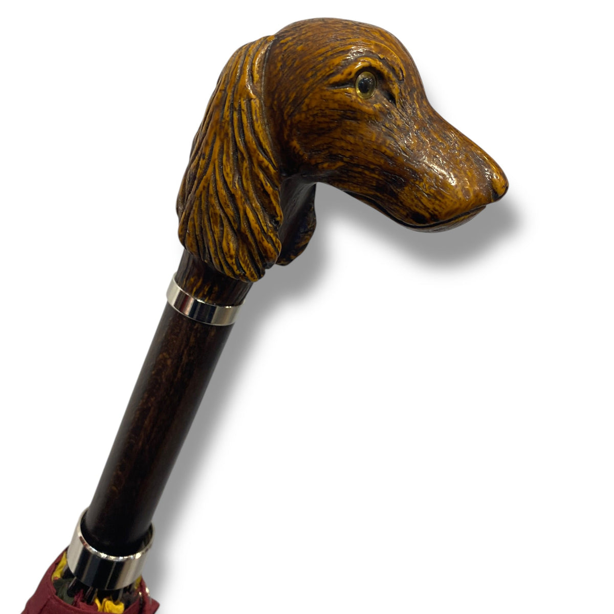 Ombrello manico in vetroresina effetto legno Cane 10 Stecche in F. carbonio Lavorazione artigianale Ombrelli Domizio dal 1989 Made in Italy - Pelletteria Domizio