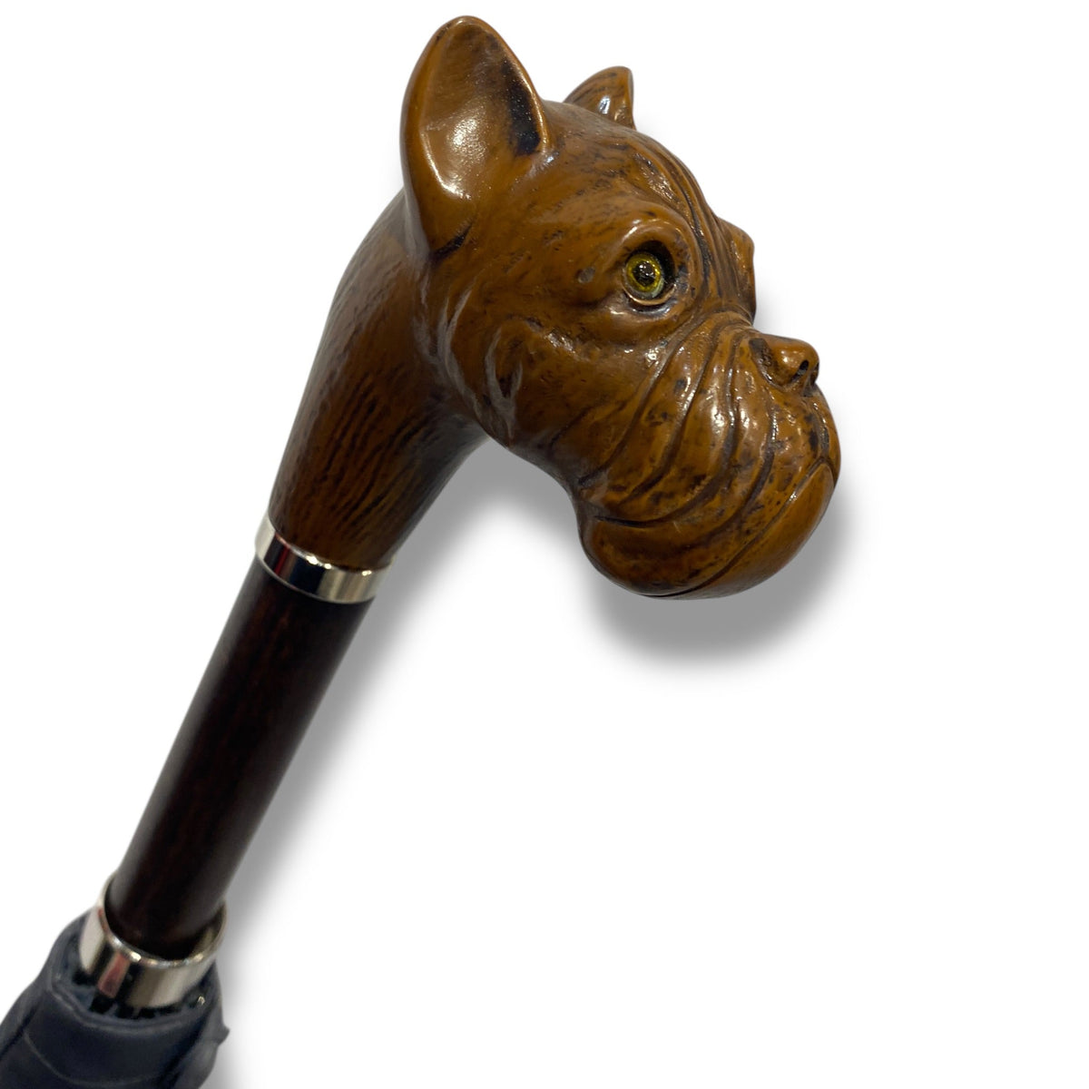 Ombrello manico in vetroresina effetto legno Cane 10 Stecche in F. carbonio Lavorazione artigianale Ombrelli Domizio dal 1989 Made in Italy - Pelletteria Domizio