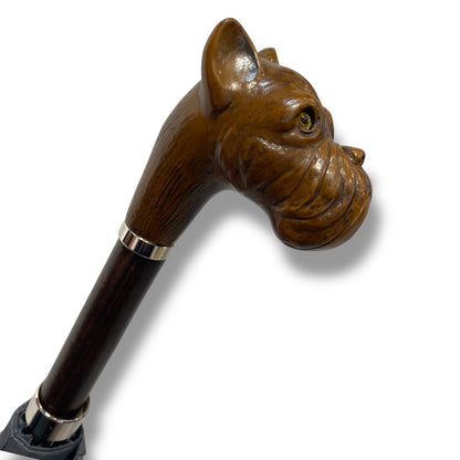 Ombrello manico in vetroresina effetto legno Cane 10 Stecche in F. carbonio Lavorazione artigianale Ombrelli Domizio dal 1989 Made in Italy - Pelletteria Domizio