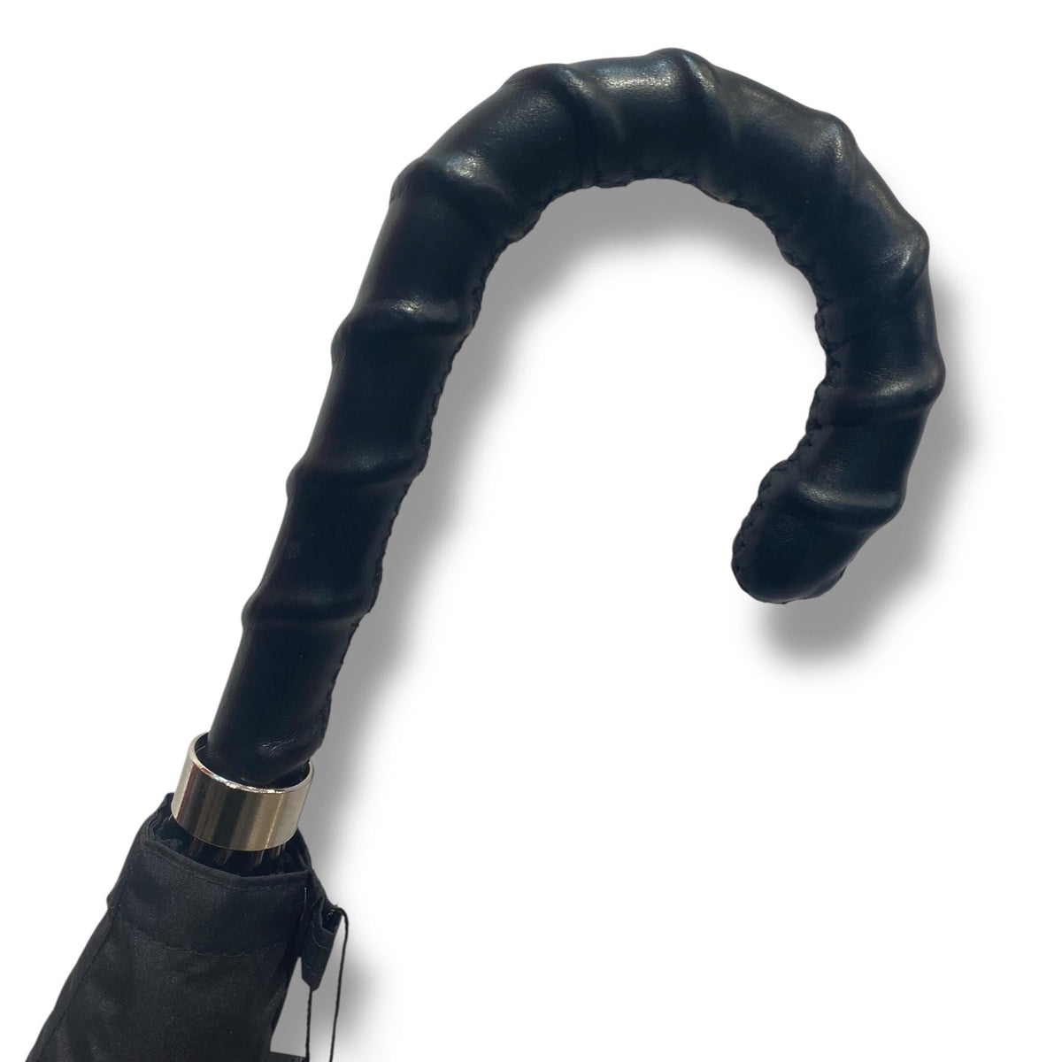 Ombrello uomo Classico manico 100% Pelle 10 stecche fibra di carbonio Lavorazione Artigianale Ombrelli Domizio Made in Italy - Pelletteria Domizio