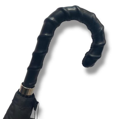 Ombrello uomo Classico manico 100% Pelle 10 stecche fibra di carbonio Lavorazione Artigianale Ombrelli Domizio Made in Italy - Pelletteria Domizio