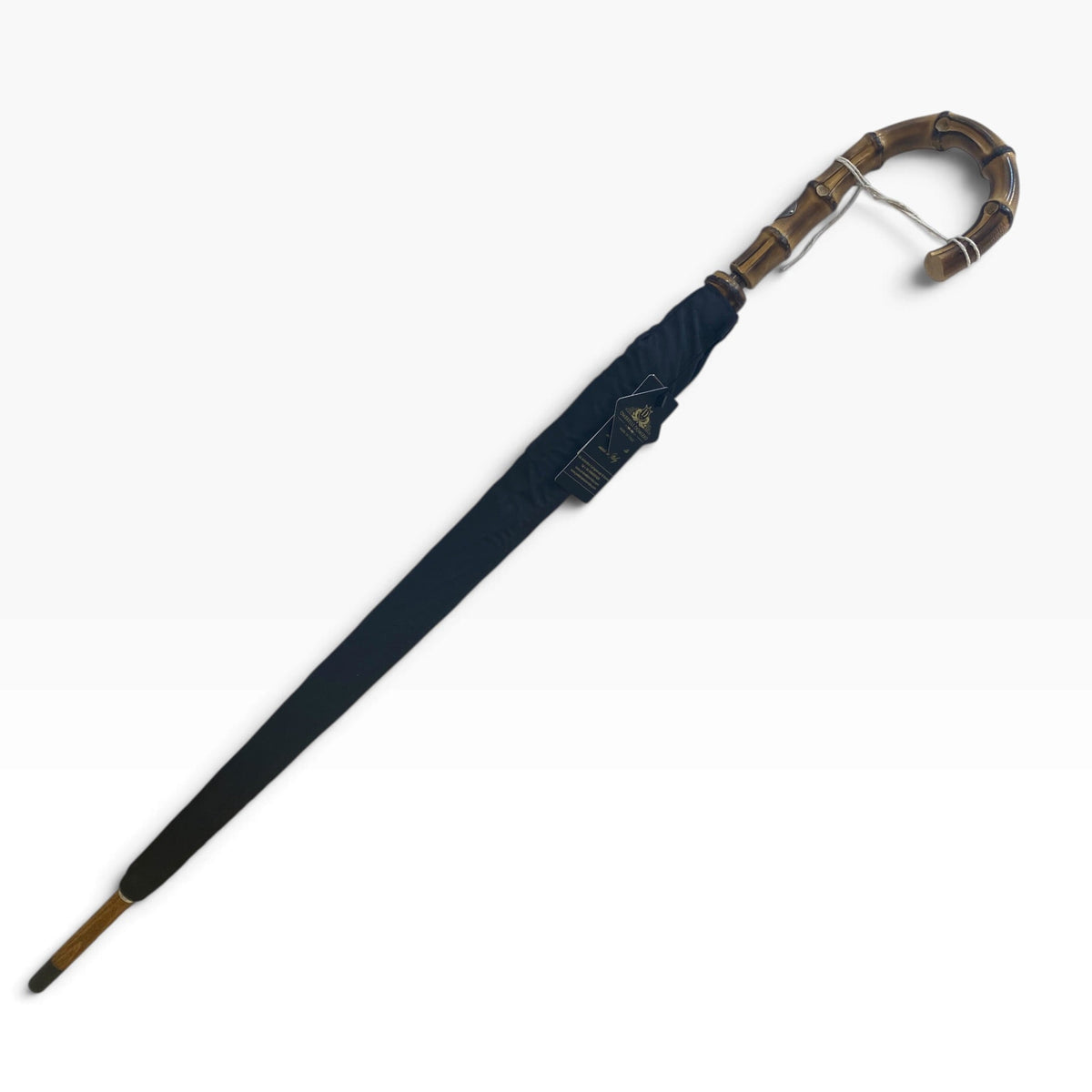 Ombrello uomo Classico manico in Canna di Bambù Stecche in acciaio Lavorazione Artigianale Ombrelli Domizio Made in Italy - Pelletteria Domizio