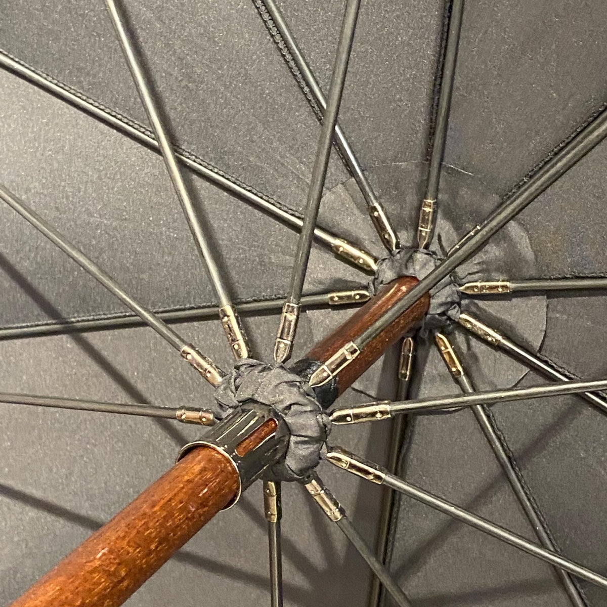 Ombrello uomo Classico manico in legno di Ciliegio 10 stecche fibra di carbonio - Pelletteria Domizio