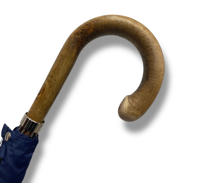 Ombrello uomo Classico manico in legno di Frassino 10 stecche coloreBlu Lavorazione Artigianale Ombrelli Domizio Made in Italy - Pelletteria Domizio