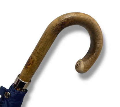 Ombrello uomo Classico manico in legno di Frassino 10 stecche coloreBlu Lavorazione Artigianale Ombrelli Domizio Made in Italy - Pelletteria Domizio