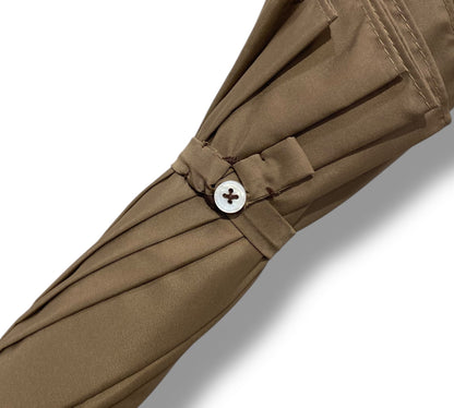 Ombrello uomo Classico manico in legno di Hickpry Tigrato 10 stecche colore Sabbia - Pelletteria Domizio